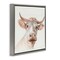Stupell Industries Cream Beige Cow Framed Floater Canvas Wall Art Design by Errico & Slyp